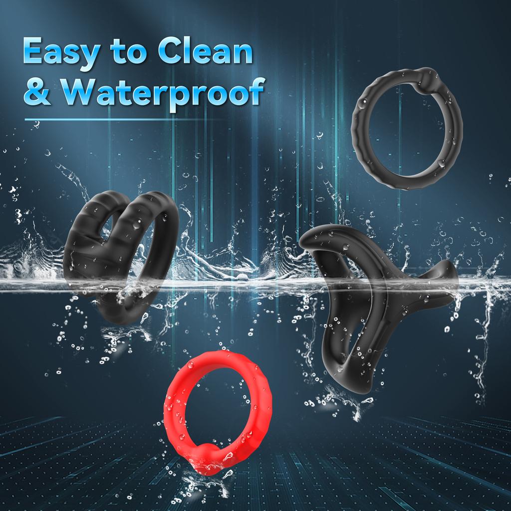 Silicone Penis Ring Set Sex Toys For Men Adult 10 Pcs Cock Rings Shaft For Erection Enhancing Soft Stretchy Cockring Penisring