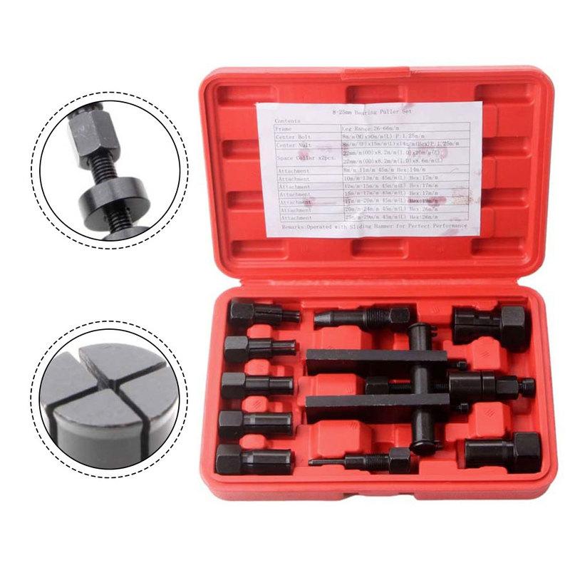 10pcs Motorcycle Inner Bearing Puller Tool Kit 8-25mm Wheel Bearing Removal Tools Repair Tool Professional Bearing Disassembly
