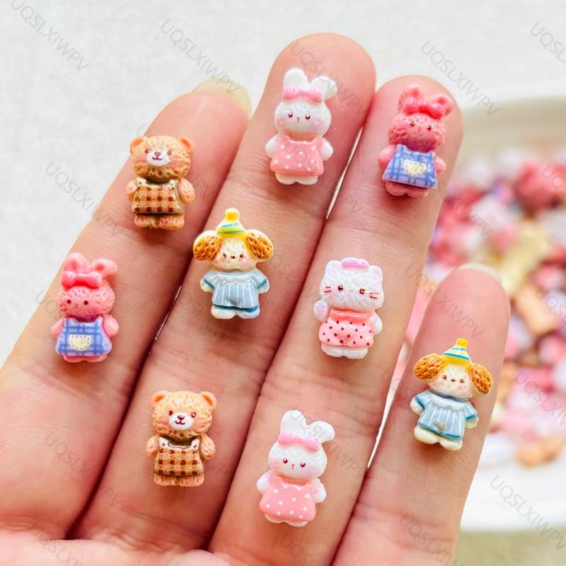 22 Pieces Of Cartoon Resin Animal Cat Nail Art Rhinestone 3D Decoration Diy Production, Suitable For Nail Art And Jewelry A151