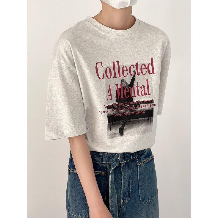 

Футболка с коротким рукавом с буквенным принтом для мужчин, летняя новинка, модный свободный крой, универсальный однотонный топ с коротким рукавом больших размеров 3XL светло-серый