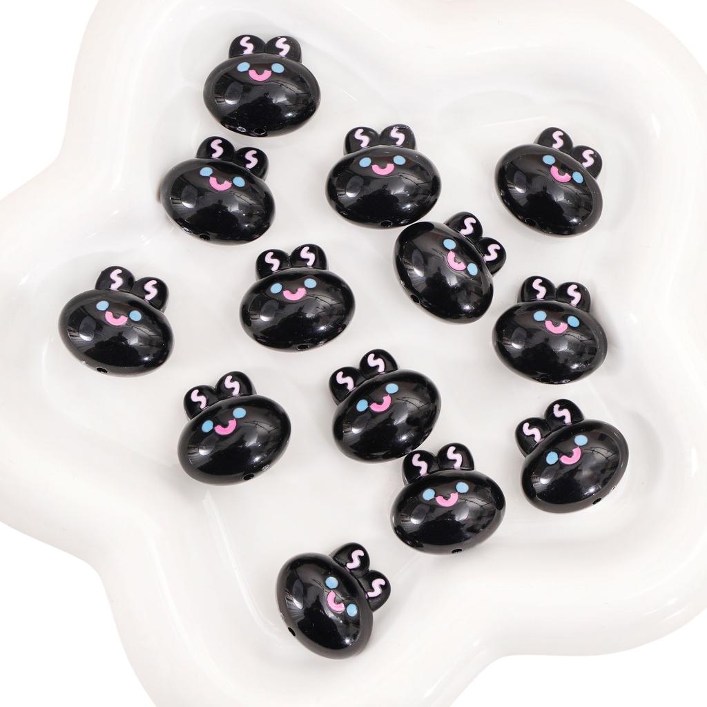 1pc Cute Rabbit Beads Brown Bear Beads  Apple Beads DIY Key Chain Backpack Chain Accessories