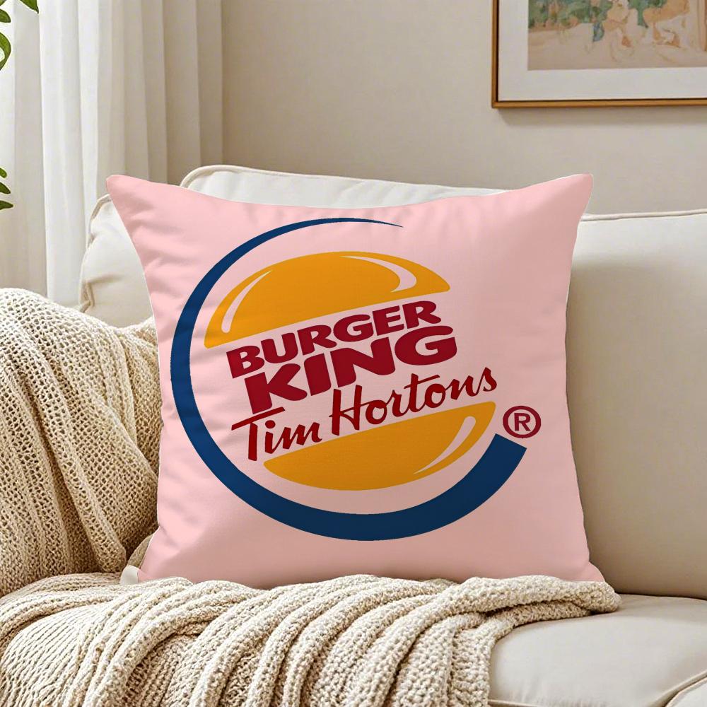 Popular FastFood Brand BBurger KKing Cushion Cover Pillowcase Antidustmite Living Room Sofa Decor Cushion Room
