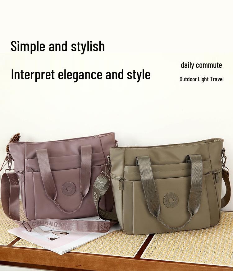 2026 New Large Capacity Lightweight Nylon Women's Crossbody Handbag: Simple, Versatile, and Casual
