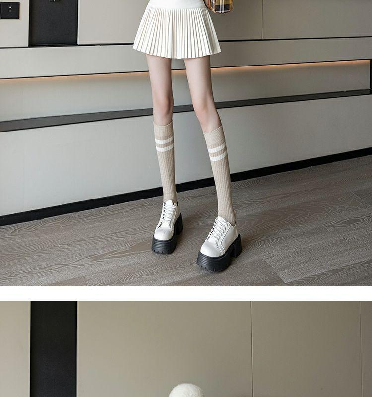 Women's High-Waist Pleated Wool Skirt - Spicy American Style for Autumn/Winter