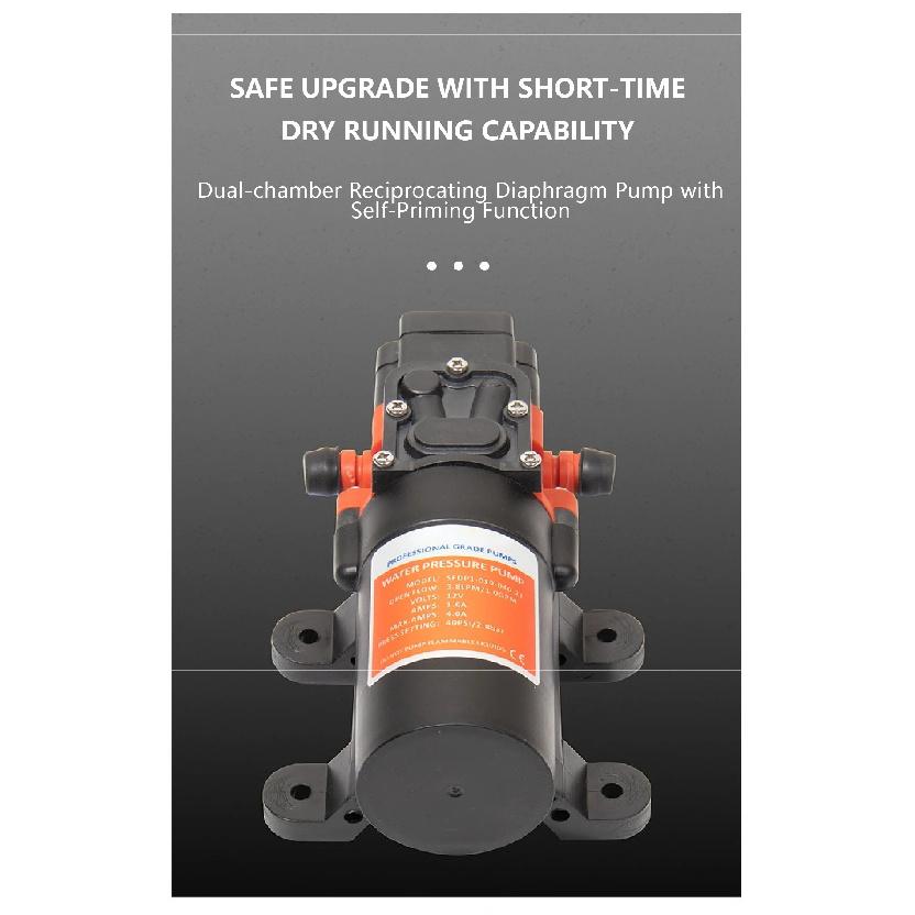 23A RV Mini Diaphragm Pump DC 12V 24V Self Priming Water Pump RV Fresh Water Pressure Pump On Demand