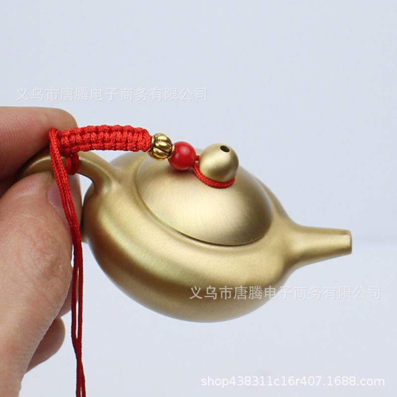 

Маленький латунный чайник, прилавок, маленькое медное украшение, металлическое медное изделие ручной работы, офисный чайный сервиз для чайной церемонии, чайник с ручкой из чистой меди