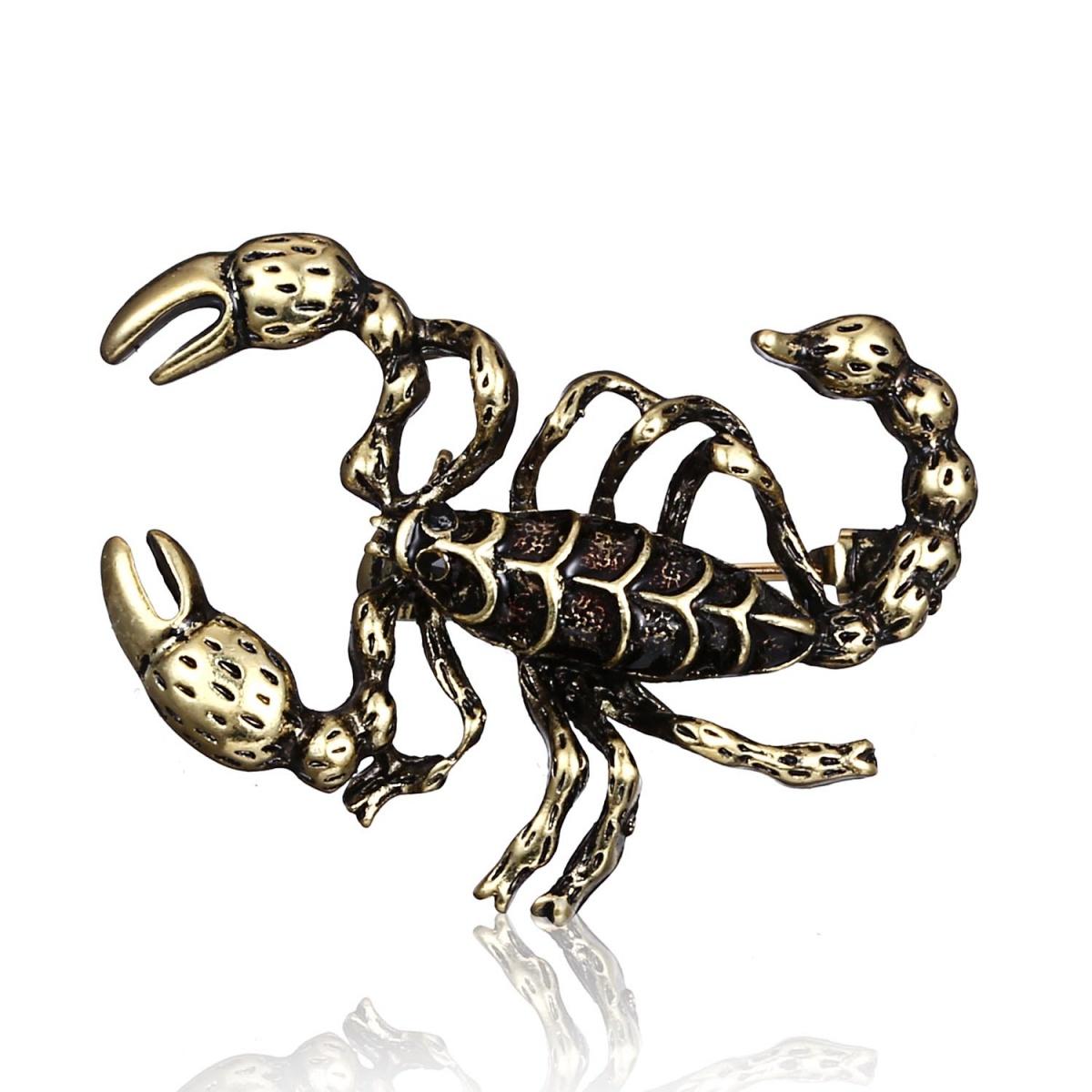 Fashion Vintage Metal Scorpion Shaped Brooches For Women Men Gothic Exquisite Lovely Insect Animal Scorpion Lapel Pins Jewelry