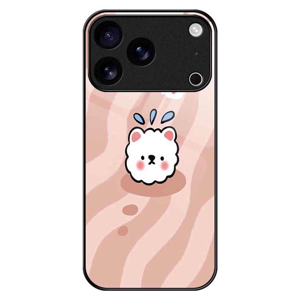 For iPhone 17 Pro Case PC TPU Tempered Glass Pattern Printing Anti Drop Phone Back Cover