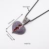 Jewelry Gun Black Purple Diamond Broken Heart Pendant 3mm Fried Dough Twists Chain Necklace Jewelry European and American Personality Fashion