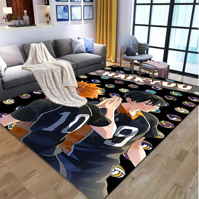 Haikyu Pattern Rug, Indoor/Outdoor Mat, for Picnic, Gameroom, Bedroom, Office, Living Room, Home Decor Carpet, Birthday Gift
