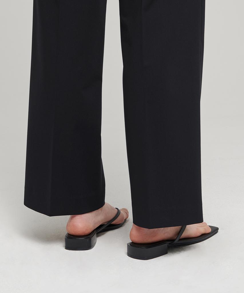 MUSINSA STANDARD WOMAN [Cooltandard] Women'S Straight Hidden Banding Slacks [Black]