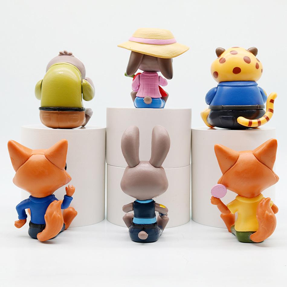 6pcs/set In Stock High Quality Zoo Judy Nick Seated Mayor Figurine Anime Toy Model Collection Kids Birthday Gifts Fans Kid Friendly Entertaining Fun 2