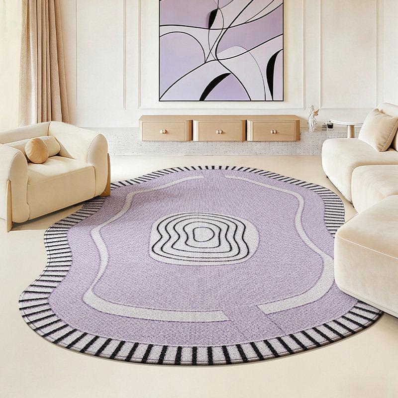 Irregular Shape Bedroom Decor Purple Carpet Fluffy Soft Study Floor Mat Thick Plush Rug Leopard Pattern Carpets for Living Room