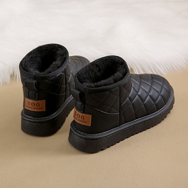 Snökängor dam vinter damskor nya sammet förtjockade varma bomullsskor damkläder vattentäta och halkfria korta stövlar
