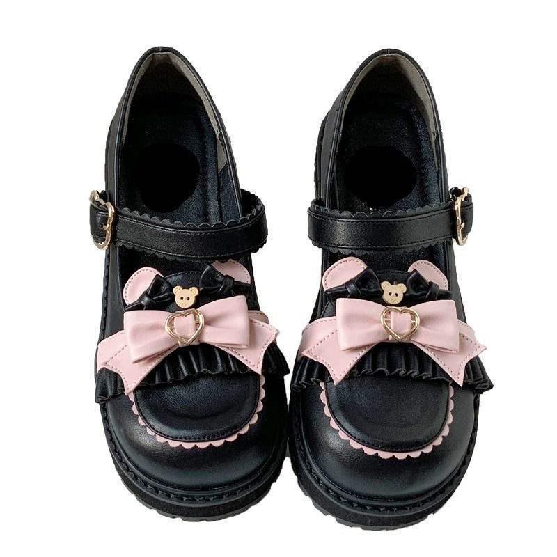 

Универсальные осенние туфли Лолита из кожи: Милые, Мягкие, с Круглым Носком в Японском Стиле JK 40