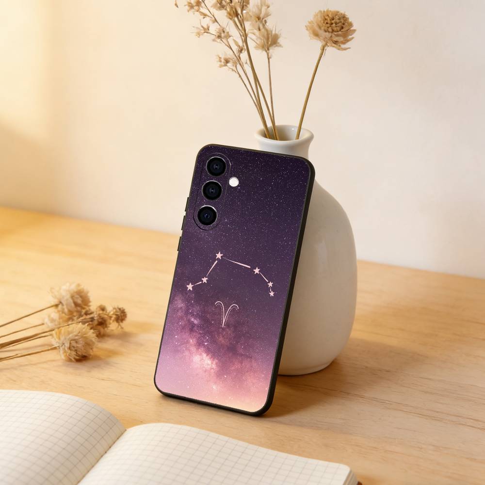 twelve Constellation Phone Case For Samsung Galaxy A73,A72,A71,A70,A53,A52,A51,Others Soft Black Cover