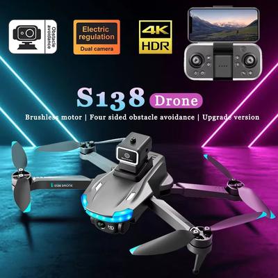 2024 New LYZRC S138 Drone 4K HD ESC Dual Camera Wide Angle Obstacle Avoidance Optical Flow Aerial Photography Brushless RC Quadcopter Helicopter Toy