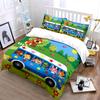 Cute Animal Bus Ride Pattern Bedding Duvet Cover Set  (1*Duvet Cover 2*Pillowcases, Without Duvet Insert)