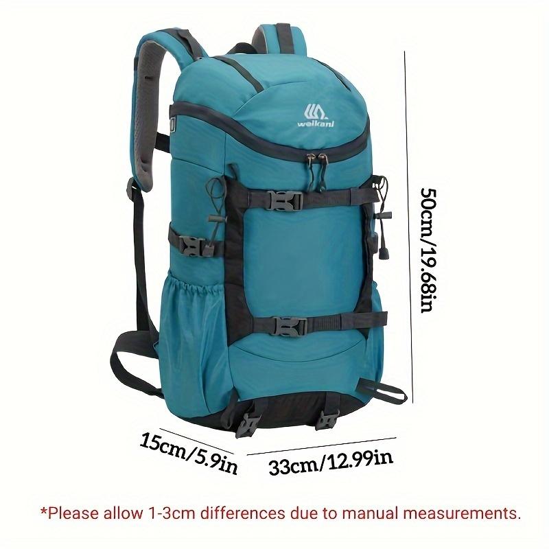 Men's Outdoor Camping Backpack With Trekking Poles Fixed Strap, Large Capacity Travel Hiking Mountaineering Bag, Multi-functional Knapsack