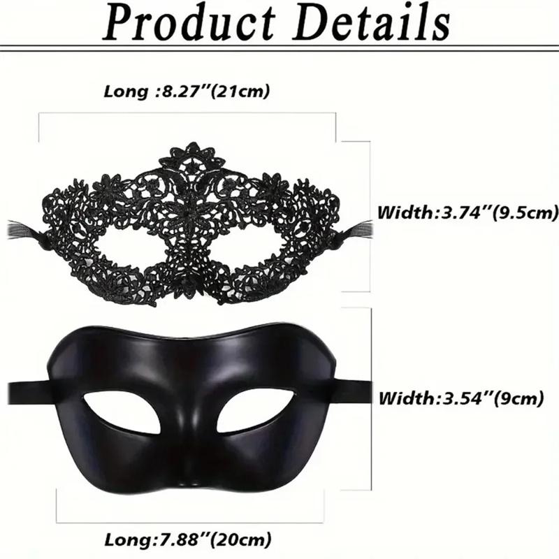 Couple Masquerade Masks Set Venetian Party Mask Metal Halloween Costume Mask Mardi Gras Party Ball Mask for Women and Men