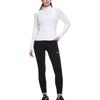 SAUCONY Solid Color Casual Stand Collar Breathable Long Sleeve Knit Top Women Tops Pearl-White SC1230135A-WT02