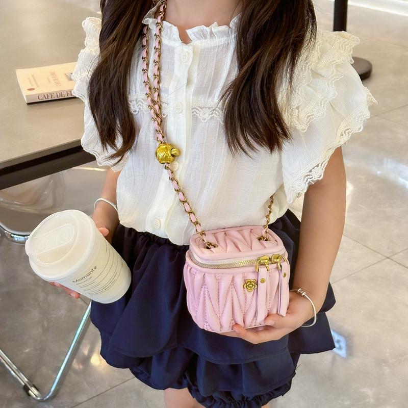 Flower Shape Lock Solid Color Single Shoulder Crossbody Bag Kids Gift Fashion