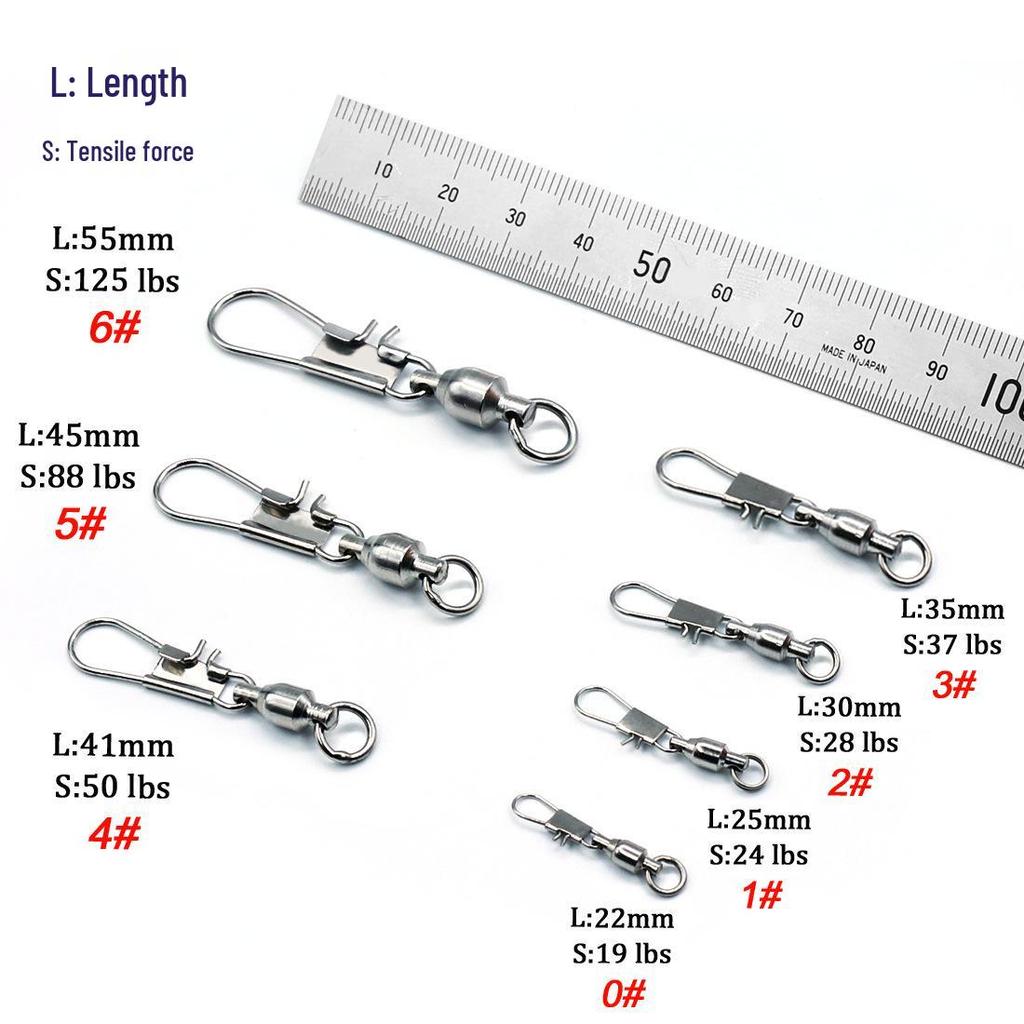20-Pack High Strength Safety Swivel Bearing with Figure Eight Ring Connector for Fishing Tackle