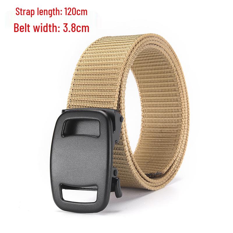 Men's Tactical Canvas & Nylon Woven Belt with Leather Trim - Elastic and High-End Accessory