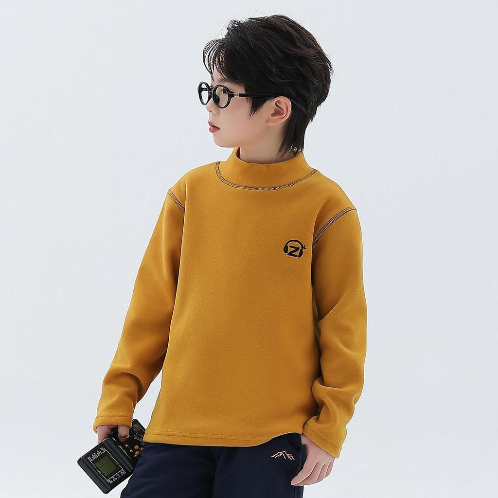 Modna bluza z kapturem dla chłopców, dwustronna, polarowa: Zimowa koszula 2025 z kołnierzem stojącym i długim rękawem dla dzieci.