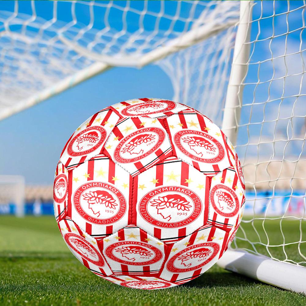 Olympiacos Fc Crest Emblem Size 5 Soccer Ball, Suitable for Training and Matches, High-Elasticity, Wear-Resistant Material Gift for Fan