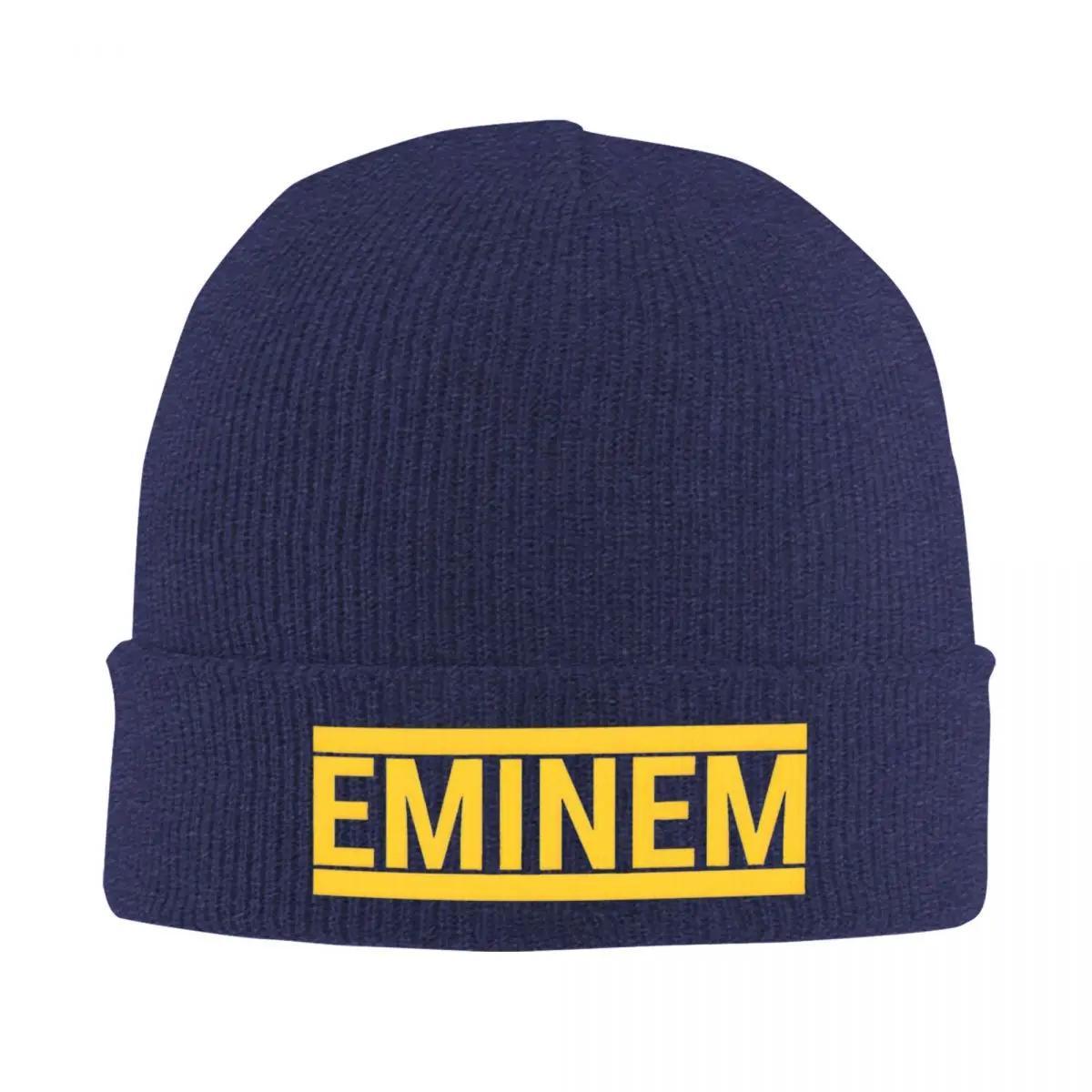 

Eminem Logo Rapper Knitted Hat for Women Men Skullies Beanies Autumn Winter Casual Hat Acrylic Rap Music Casual Cap