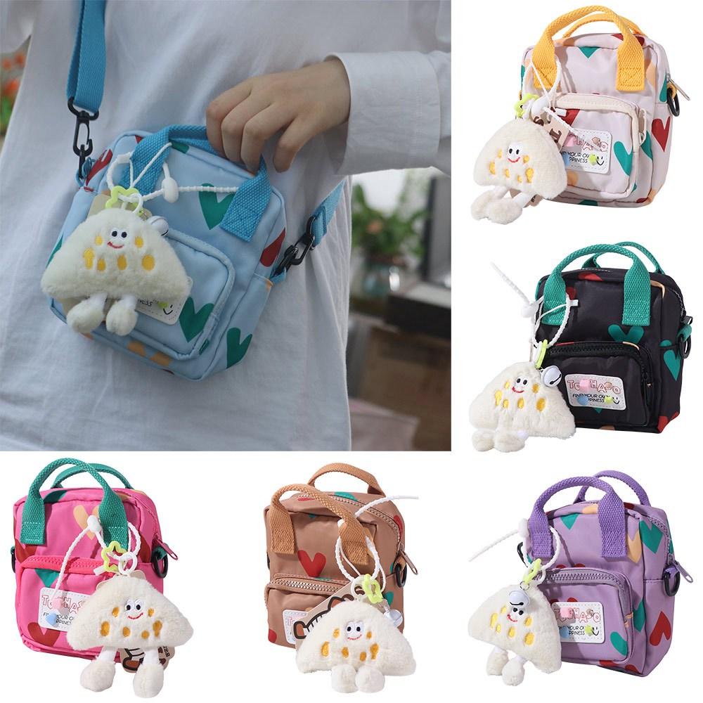 Cartoon Crossbody Shoulder Bag Love Heart Printed Children Messenger Bag  Streetwear