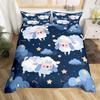 Cute Sheep Bedding Set Cartoon Animal Comforter Cover for Kids Flower Floral Print Duvet Cover Farm Zoo Garden Theme Quilt Cover