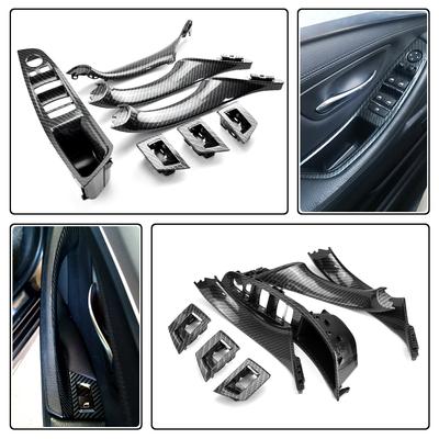 Auto Accessoires Koolstofvezel Binnen Deurklink Paneel Trekbekleding Cover Voor BMW 5 serie F10 F11 520d 530d 535i