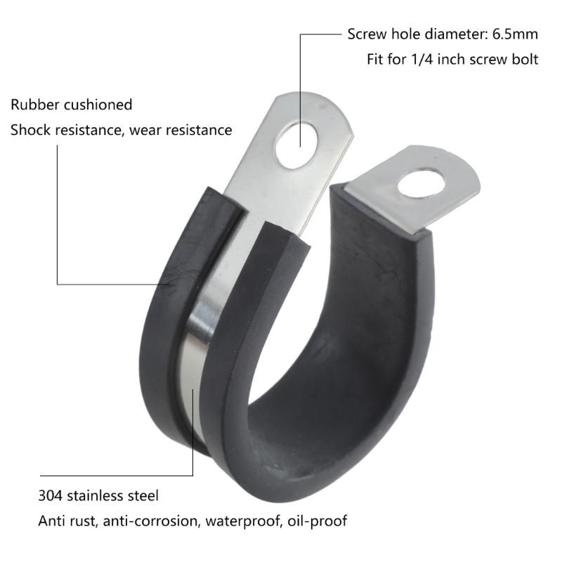 Pack of 176 Cable Clamps Assortment Set Rubber Insulated & Steel Cable Clamps Electrical Wiring Clamp for Automotive Use