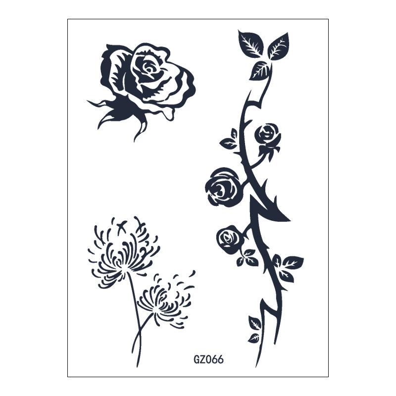 Beauty Stickers Plain Flowers Herbal Tattoo Stickers Waterproof Anime Cartoon Geometry Lasting Juice Tattoo Stickers