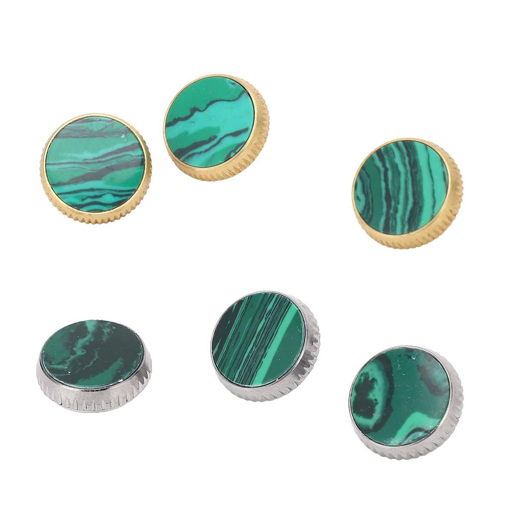 3 Pcs Trumpet Valve Cap Embedded Green Standard Metal Finger Button Trumpet Valve Replacement Parts