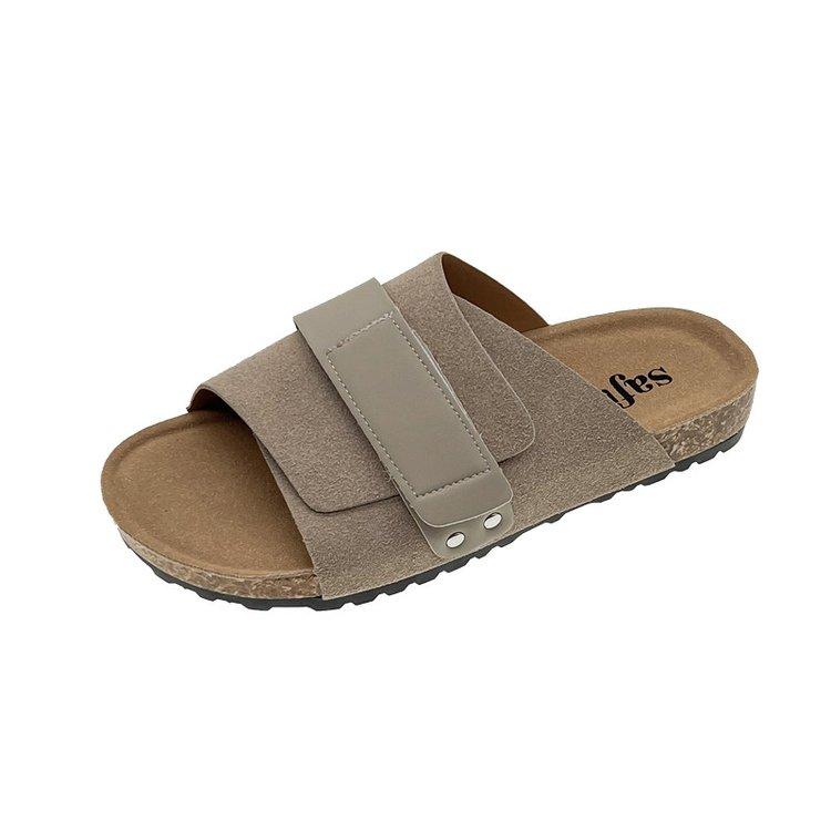 

Классические пробковые сандалии для женщин и мужчин, модные мягкие тапочки из пробки на толстой подошве 2024 года, летние пляжные сандалии для дома с открытым носком на плоской подошве 36 бежевый