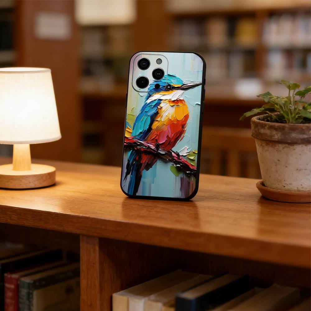 

Colorful Bird Hummingbird Phone Case For iPhone 17,16,15,14,13,12,11 Plus,Pro Max,XS,Soft Silicone Black Cover iPhone15Pro