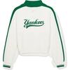 New MLB Varsity New York Yankees Sweatshirt Women's Cream 3FKPV0444-50CRS