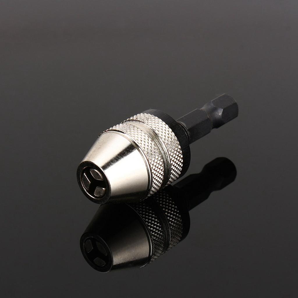 1/4" 0.3~3.6mm Quick Change Keyless Drill Bit Chuck Hex Shank Adapter Converter