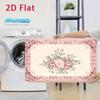 Set di Tappetini da Bagno Antiscivolo in Flanella Floreale Rosa Elegante 2D Piatto Ultra Assorbente Tappetino Decorativo per Pavimento da Cucina