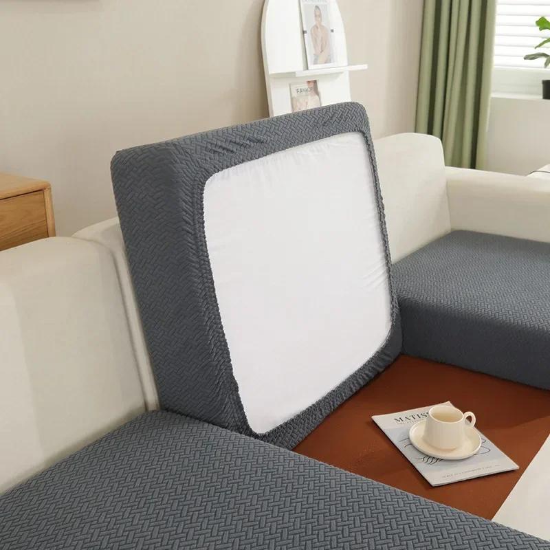 Thick Jacquard Sofa Seat Cushion Cover Funiture Protector Stretch Couch Covers ForLiving Room Removable Seat Slipcover Kids Pets