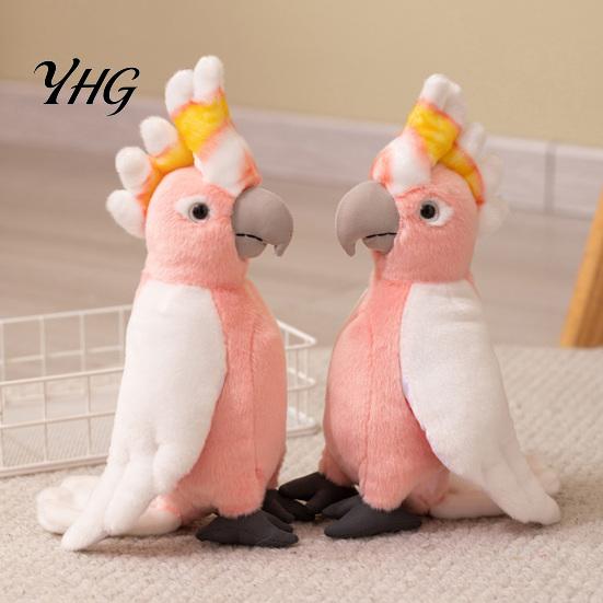Bird Lover Gift Cute Parrot Plush Toy, Soft Stuffed Animal for Kids, Pink Realistic Polyester Toy Doll with Fluffy Fabric Bedroom Decor And