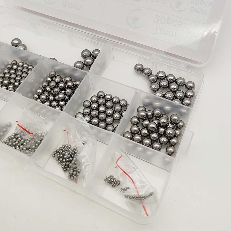 600 Stück Edelstahl 304 Kugeln Set (1,0-8,0 mm) im Karton