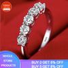 925 Sterling Silver Color Natural Zirconia Diamond Wedding Band White Gold Fashion Jewelry for Women