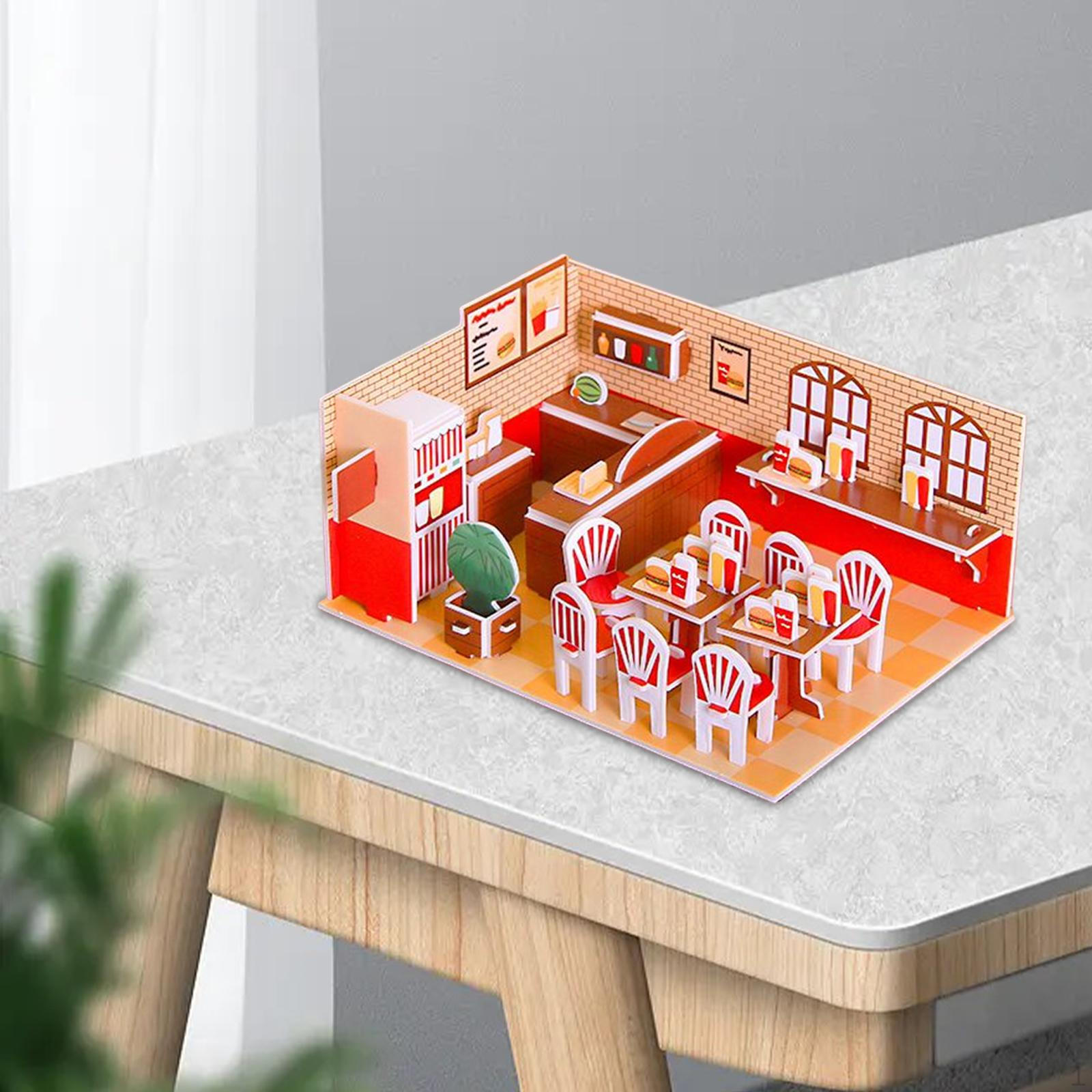 

Моделі будівель DIY Набори Папір та Пінопласт, Творче Хобі, 3D Пазли Іграшки для Дітей, Coffee Shop