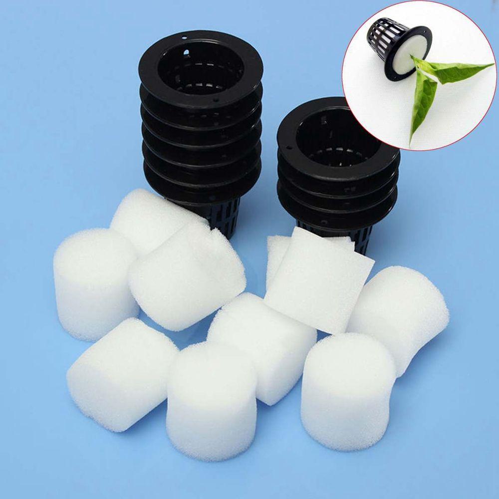 10Pcs Mesh Pot Net Cup Basket Hydroponic System Garden Plant Grow Vegetable Cloning Foam Insert Seed Germinate Nursery Pots