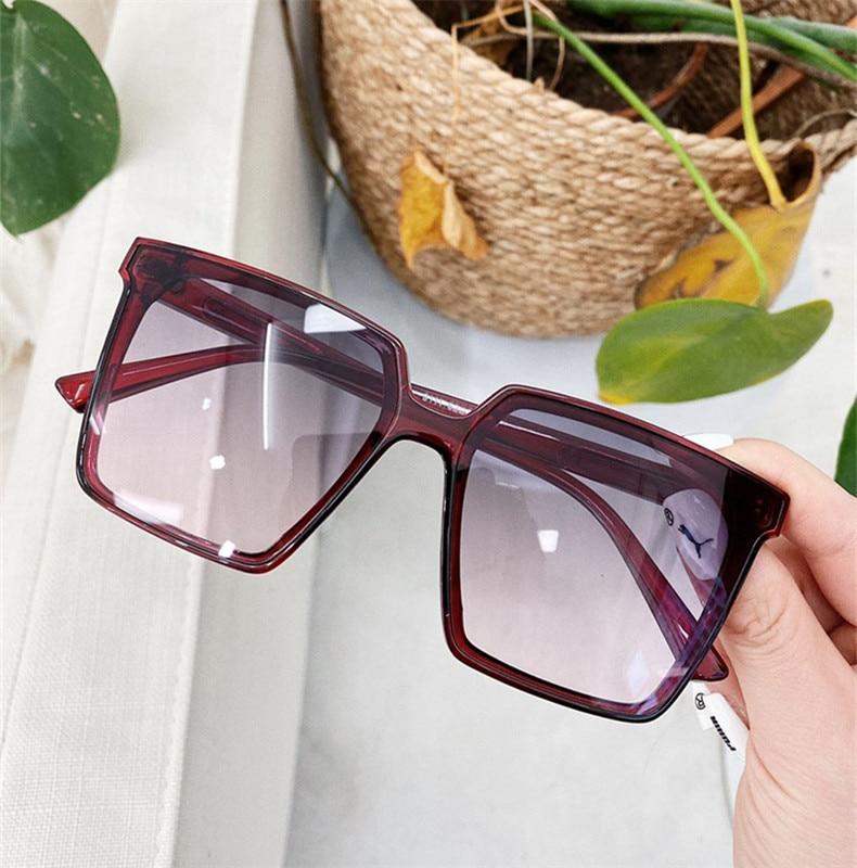 Neue Vintage Quadrat Übergroße Sonnenbrille Frauen Männer Marke Designer Transparent Gradienten Sonnenbrille Großen Rahmen Brillen UV400