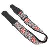 Guitar Strap Leather Embroidered Thickened Wear Resistant Adjustable Length Belt Red